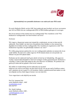 Informatiebrief voor potenti&euml;le deelnemers van onderzoek naar PEG