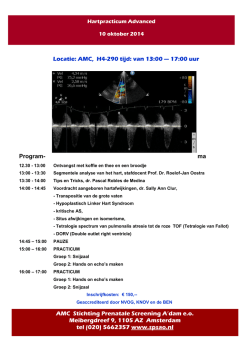 Program- ma Locatie: AMC, H4-290 tijd: van 13:00 &mdash; 17:00 uur