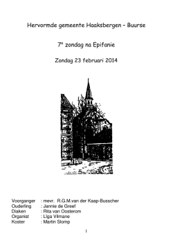 Hervormde gemeente Haaksbergen &ndash; Buurse 7e zondag na Epifanie