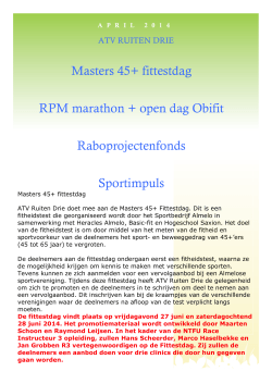 Masters 45+ fittestdag RPM marathon + open dag