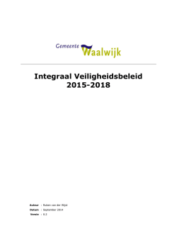 Integraal Veiligheidsbeleid 2015-2018