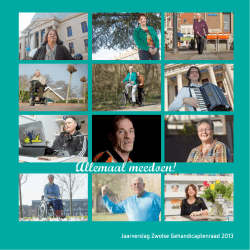 jaarverslag 2013 - Zwolse Gehandicaptenraad