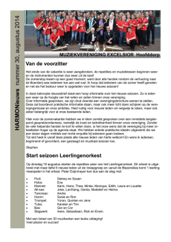Harmonieuws 30 - Muziekvereniging Excelsior Hoofddorp