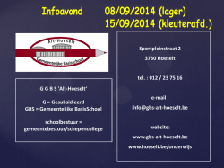 Infoavond begin schooljaar - GBS Alt
