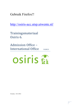 OSIRIS 6 backoffice - Trainingsmateriaal IO exchange beoordelers