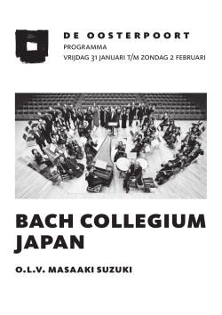Programma Bach Collegium Japan o.l.v. Masaaki