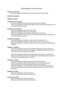 Inhoudsopgave cursus noten lezen