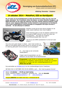 14 oktober 2014 – MotoPort, EZS en Kart@pult !