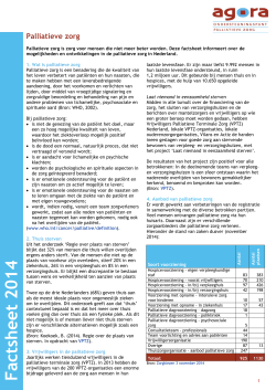 Factsheet Palliatieve zorg in Nederland 2014