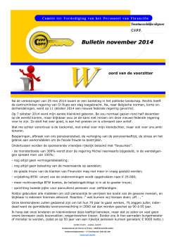 Bulletin november 2014 - CVPF-CDPF