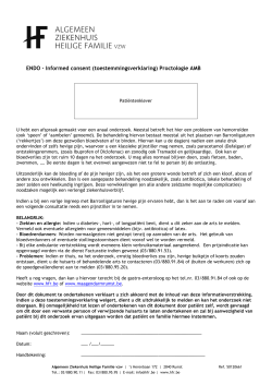 ENDO - Informed consent (toestemmingsverklaring) Proctologie AMB