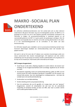 MAKRO | Sociaal Plan ondertekend | Pamflet