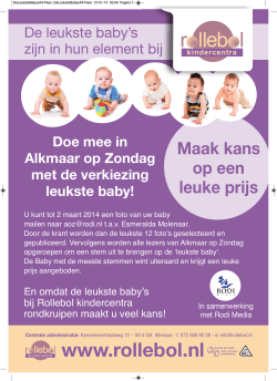 Doe mee in Alkmaar op Zondag met de verkiezing leukste baby!