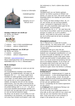 Contact en Informatie mededelingenblad Wilhelminakerk Jaargang