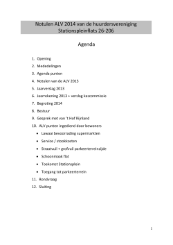 Notulen ALV 2014 van de huurdersvereniging Stationspleinflats 26