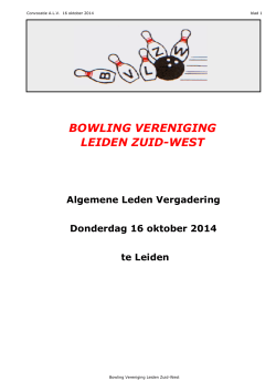 volmacht - Bowling Vereniging Leiden Zuid-West