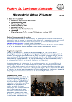 Draaiboek ALV - Fanfare St. Lambertus Nistelrode
