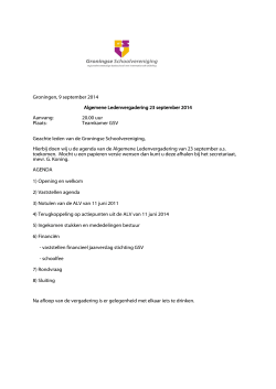 Agenda ALV 23 september 2014 - Groningse Schoolvereniging