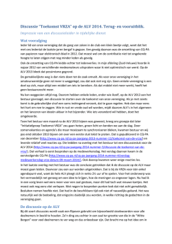 Discussie &ldquo;Toekomst VRZA&rdquo; op de ALV 2014. Terug