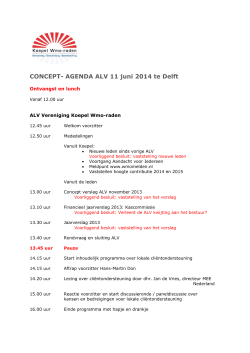CONCEPT- AGENDA ALV 11 juni 2014 te Delft - Koepel Wmo