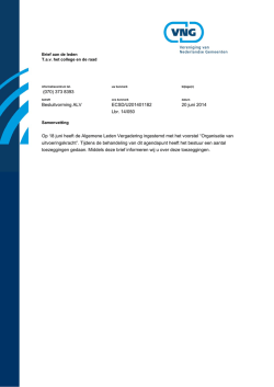 Ledenbrief Besluitvorming ALV Inkoop
