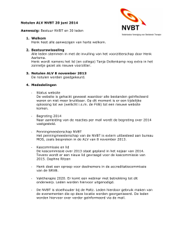 Notulen ALV 2014 - Nederlandse Vereniging Beeldende Therapie