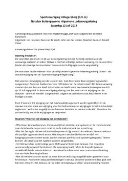 Sport Vereniging Hillegersberg notulen BALV 12