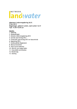 Agenda van de ALV van 9 mei 2014