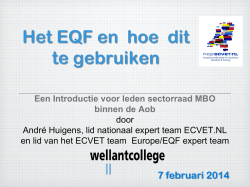 Het EQF en hoe dit te gebruiken