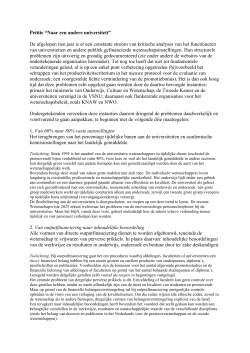 Petitie “Naar een andere universiteit” De afgelopen tien jaar