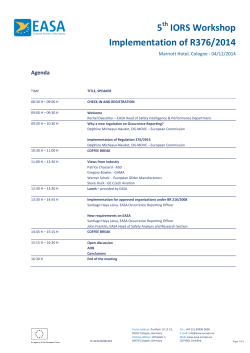 IORS Workshop final agenda - EASA