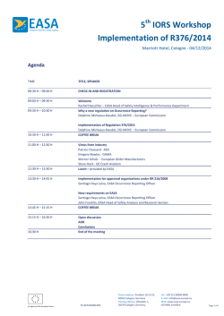 IORS Workshop final agenda - EASA