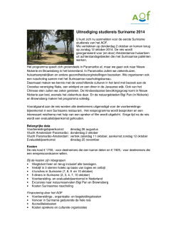 Uitnodiging studiereis Suriname 2014