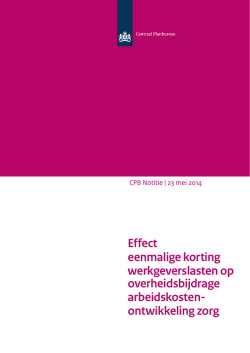 Effect eenmalige korting werkgeverslasten op overheidsbijdrage