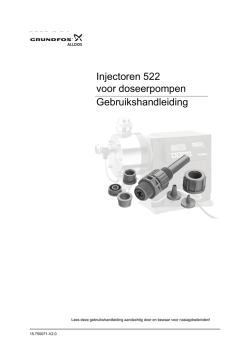 Injectoren 522 voor doseerpompen Gebruikshandleiding