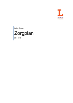 Zorgplan 2014-2015 - Scholen op de kaart