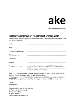 Inschrijvingsformulier ake Kunstmarkt - AKE