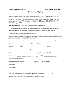 Inschrijfformulier ake cursusjaar 2014-2015 tevens - AKE