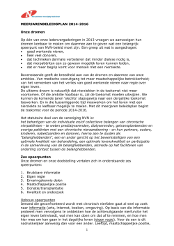 Meerjarenbeleidsplan 2014 - Nierpatiënten Vereniging Nederland
