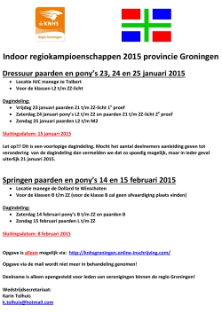 flyer Indoor regiokampioenschappen 2015 provincie Groningen