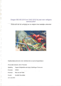 Dragen BEI-BS 2010 en VIAG 2010 bij aan een veiligere werksituatie?