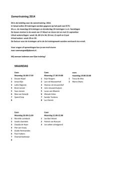 Indeling Zomertraining 2014 (PDF)