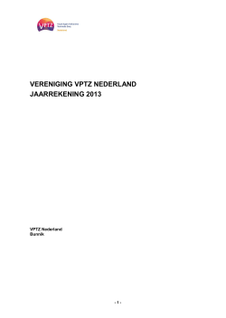 Jaarrekening VPTZ Nederland 2013