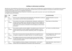 Indeling en onderwerpen workshops