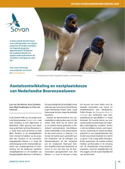 Aantalsontwikkeling en nestplaatskeuze van Nederlandse