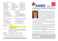 De volgende ANBO-INFO verschijnt in november Wageningen Sept