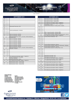 GymFed Kalender - Nut en Vermaak
