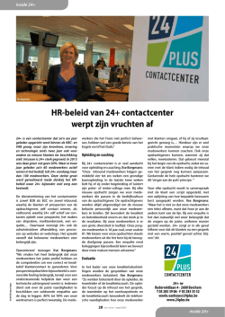 HR-beleid van 24+ contactcenter werpt zijn vruchten af