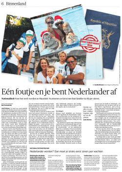 E&eacute;n foutje en je bent Nederlander af