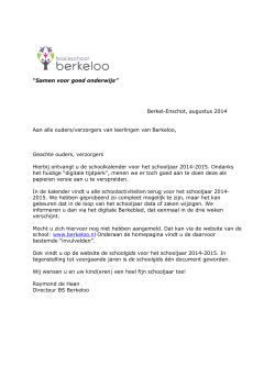 Jaarkalender Berkeloo 2014-2015